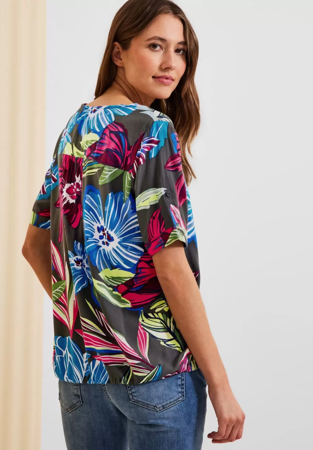 Street One Bluse Mit Blumenprint^Damen Kurzarm Blusen