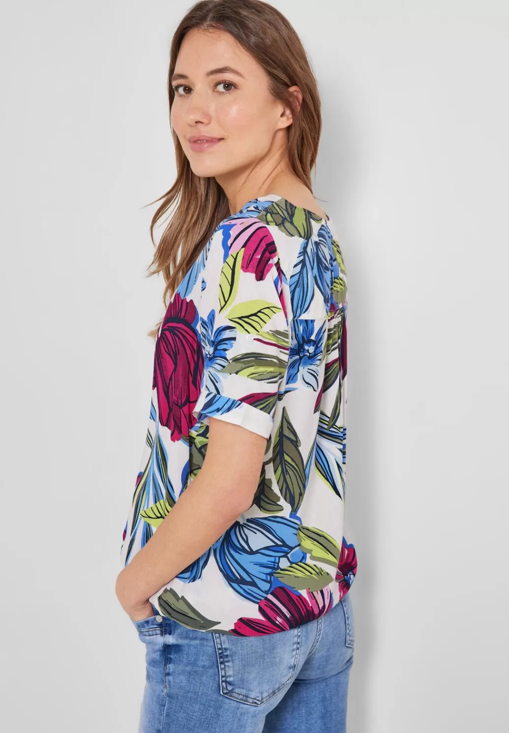 Street One Bluse Mit Blumenprint^Damen Kurzarm Blusen