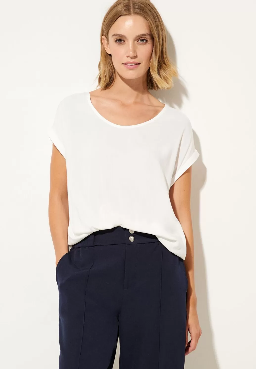 Street One Bluse Mit Elastiksaum^Damen Kurzarm Blusen