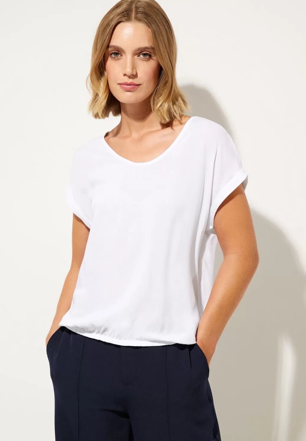 Street One Bluse Mit Elastiksaum^Damen Kurzarm Blusen