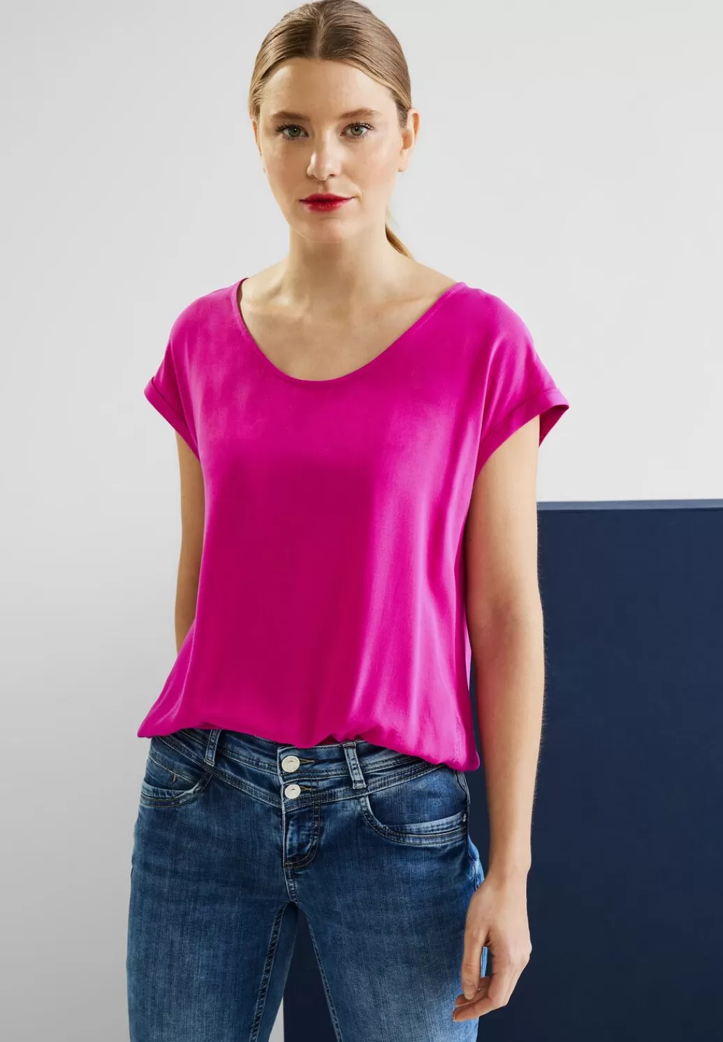 Street One Bluse Mit Elastiksaum^Damen Kurzarm Blusen