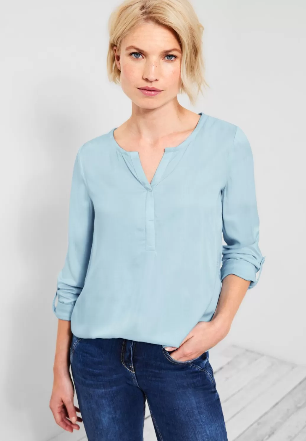 Street One Bluse Mit Elastiksaum^Damen Langarm Blusen