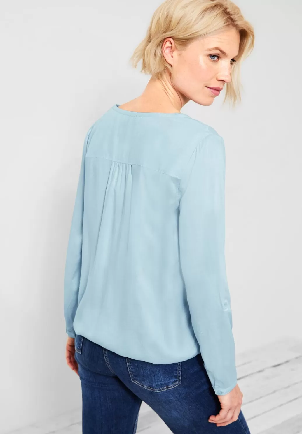 Street One Bluse Mit Elastiksaum^Damen Langarm Blusen