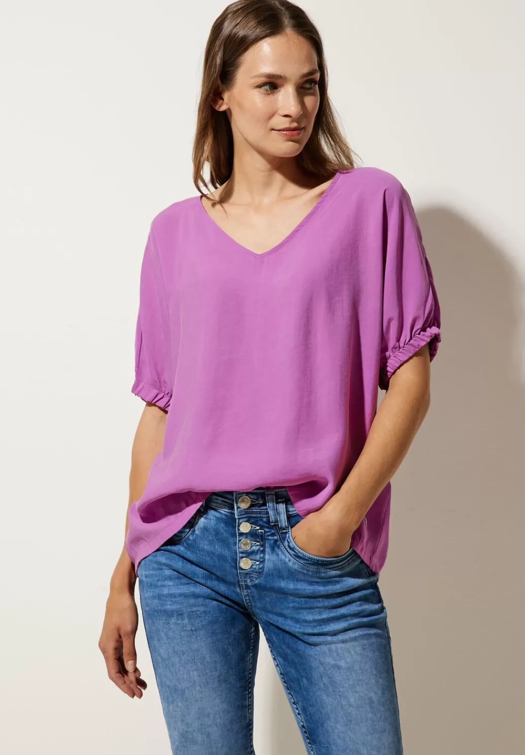 Street One Bluse Mit Gerafftem Halbarm^Damen Kurzarm Blusen