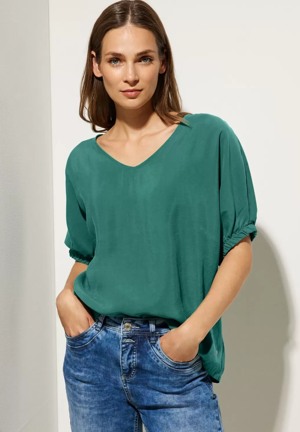 Street One Bluse Mit Gerafftem Halbarm^Damen Kurzarm Blusen