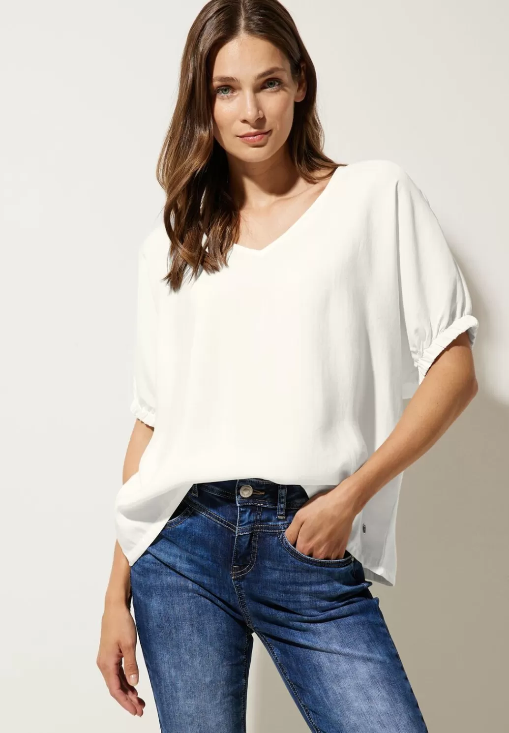 Street One Bluse Mit Gerafftem Halbarm^Damen Kurzarm Blusen