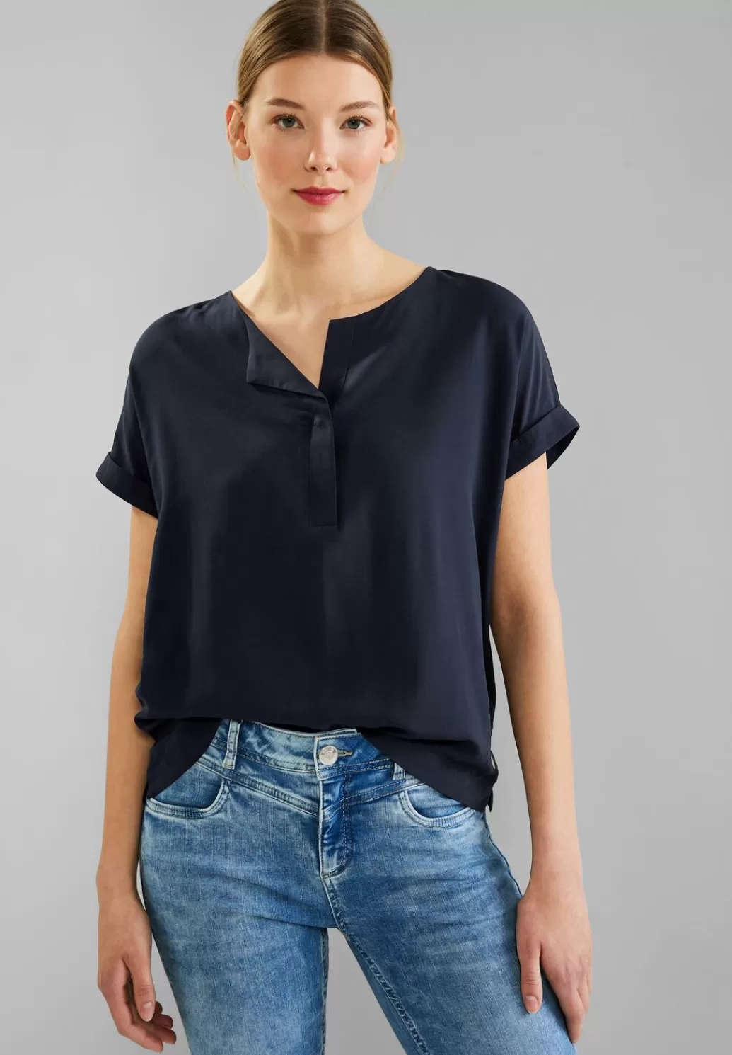 Street One Bluse Mit Klappenkragen^Damen Kurzarm Blusen