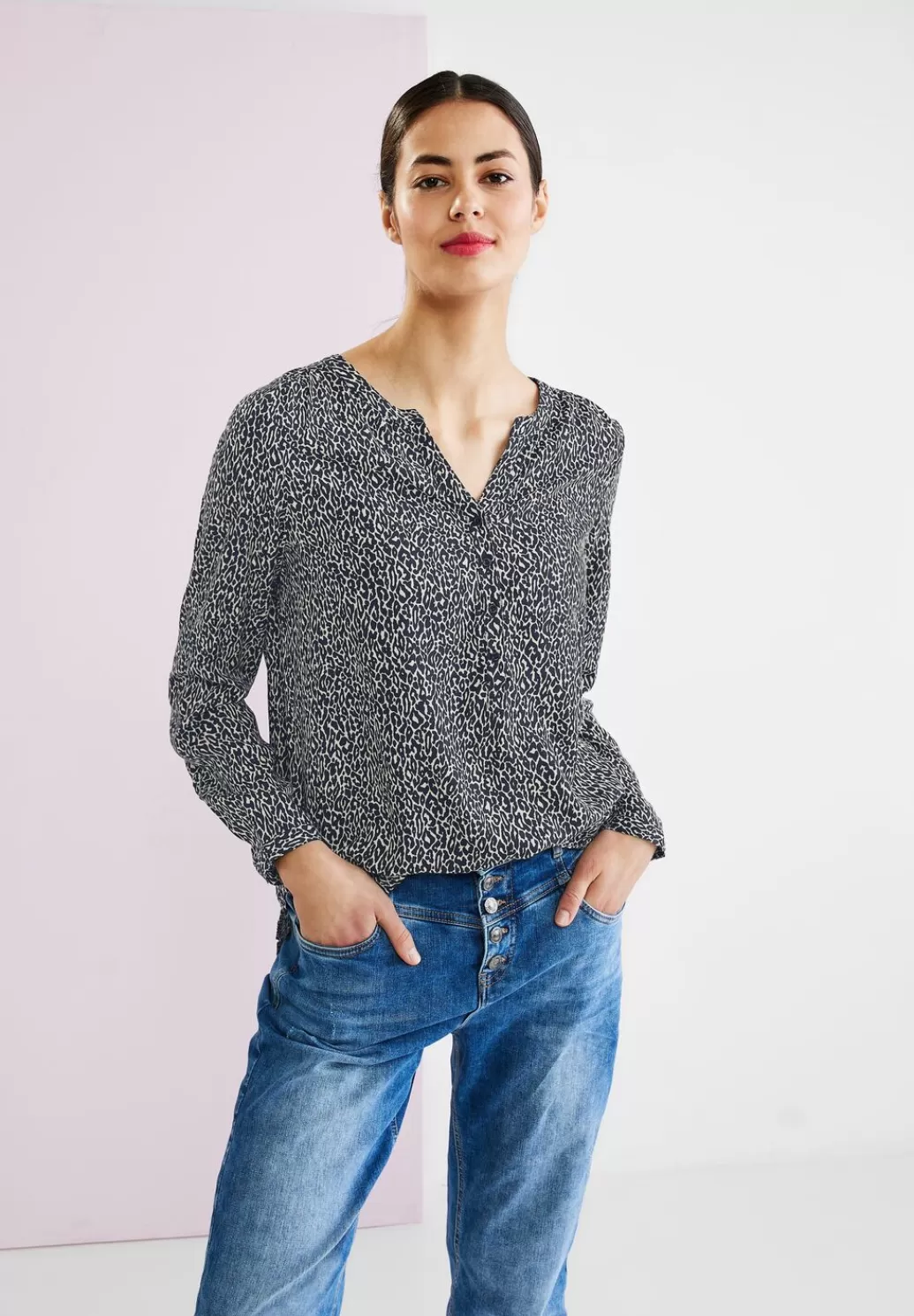 Street One Bluse Mit Kurzer Knopfleiste^Damen Langarm Blusen