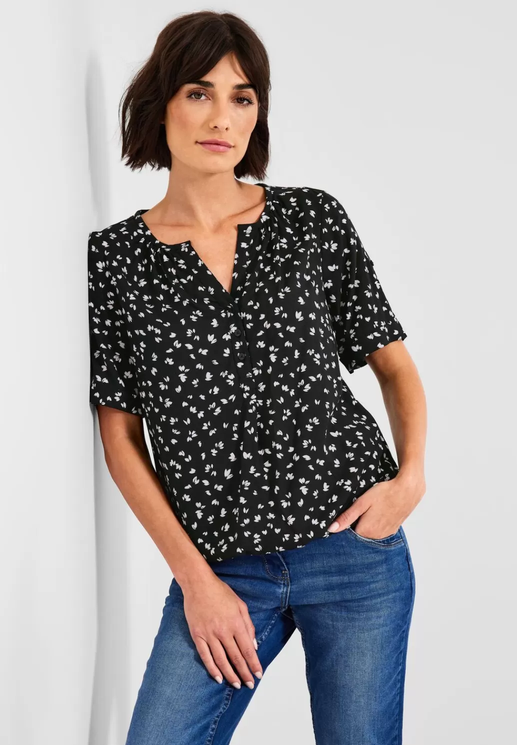 Street One Bluse Mit Kurzer Knopfleiste^Damen Kurzarm Blusen