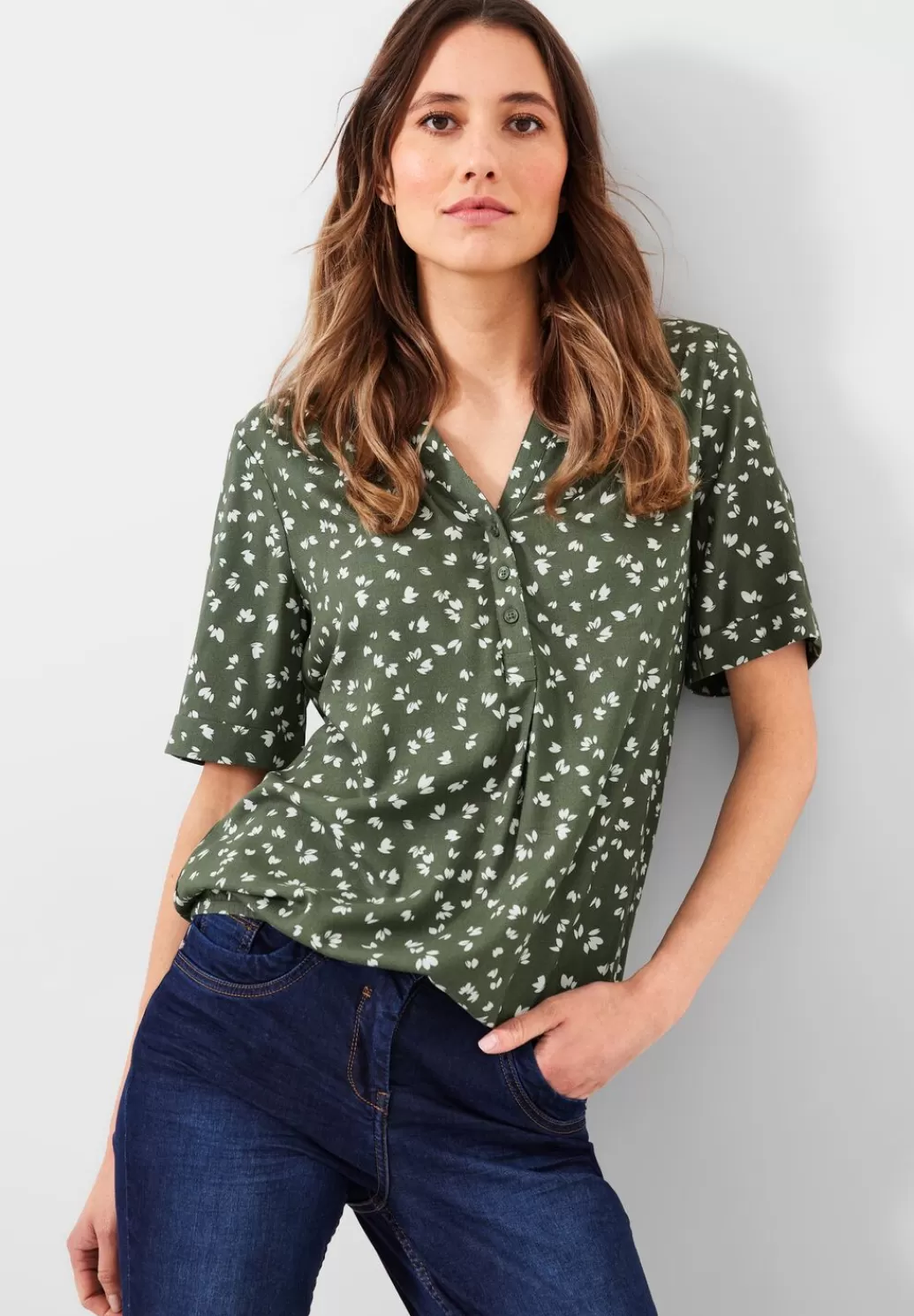 Street One Bluse Mit Kurzer Knopfleiste^Damen Kurzarm Blusen