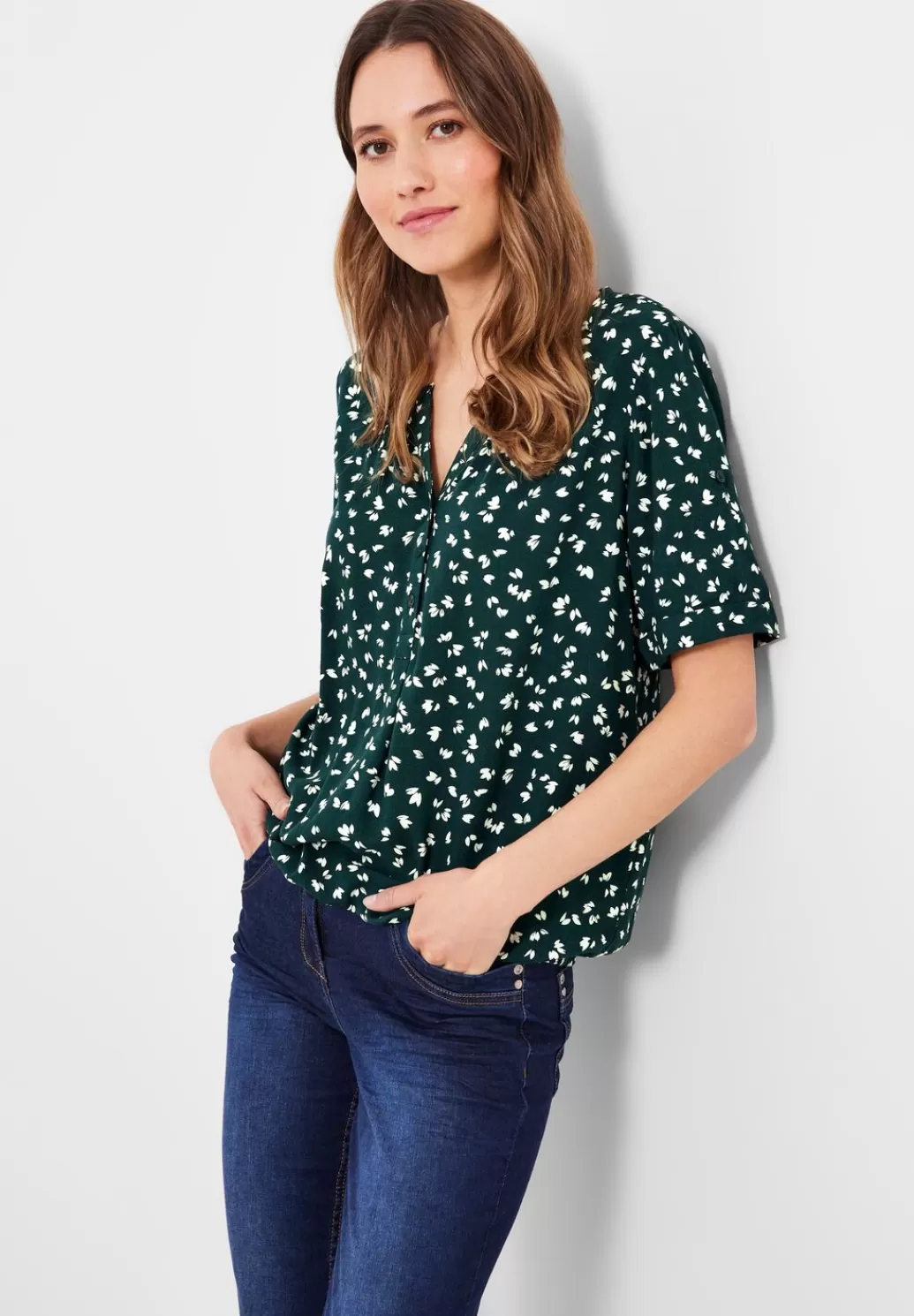 Street One Bluse Mit Kurzer Knopfleiste^Damen Kurzarm Blusen