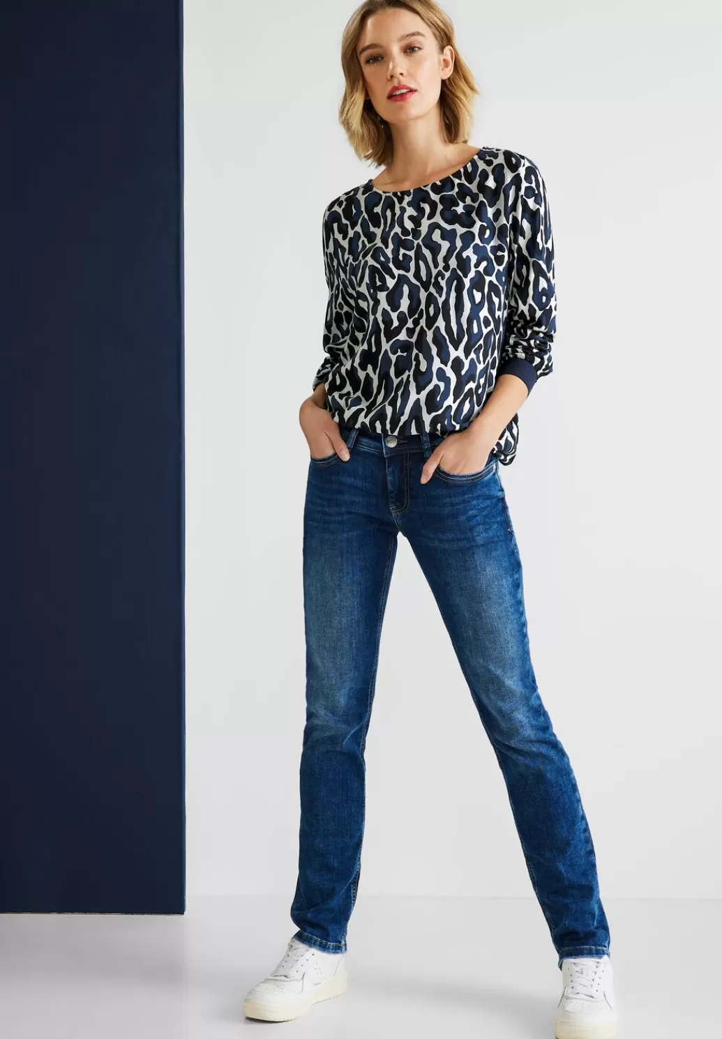 Street One Bluse Mit Leo Print^Damen Langarm Blusen