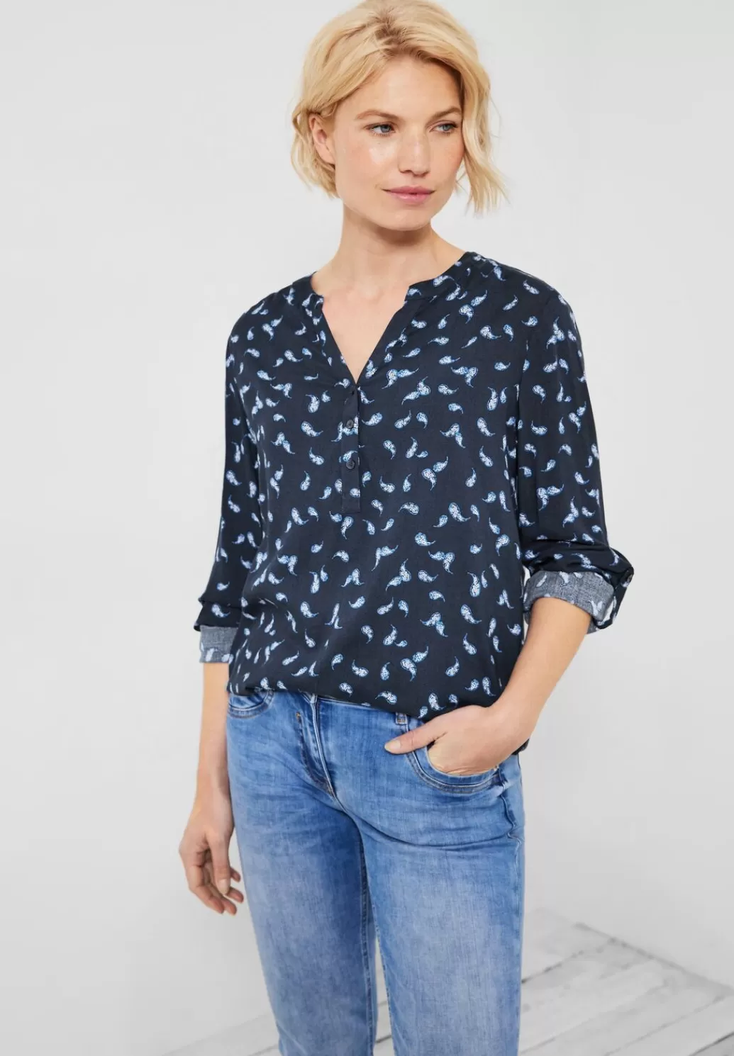 Street One Bluse Mit Minimalmuster^Damen Langarm Blusen