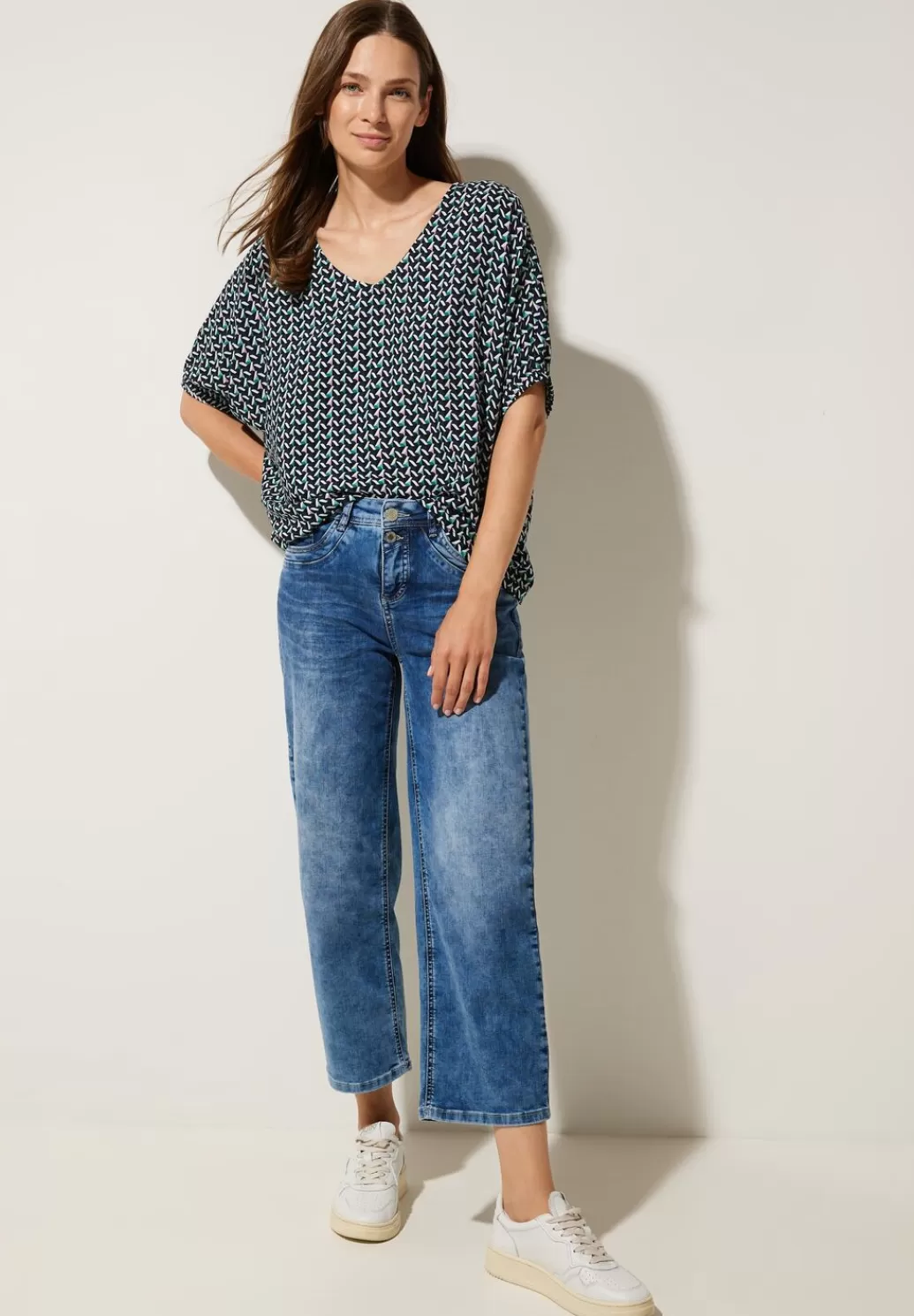 Street One Bluse Mit Minimalmuster^Damen Kurzarm Blusen