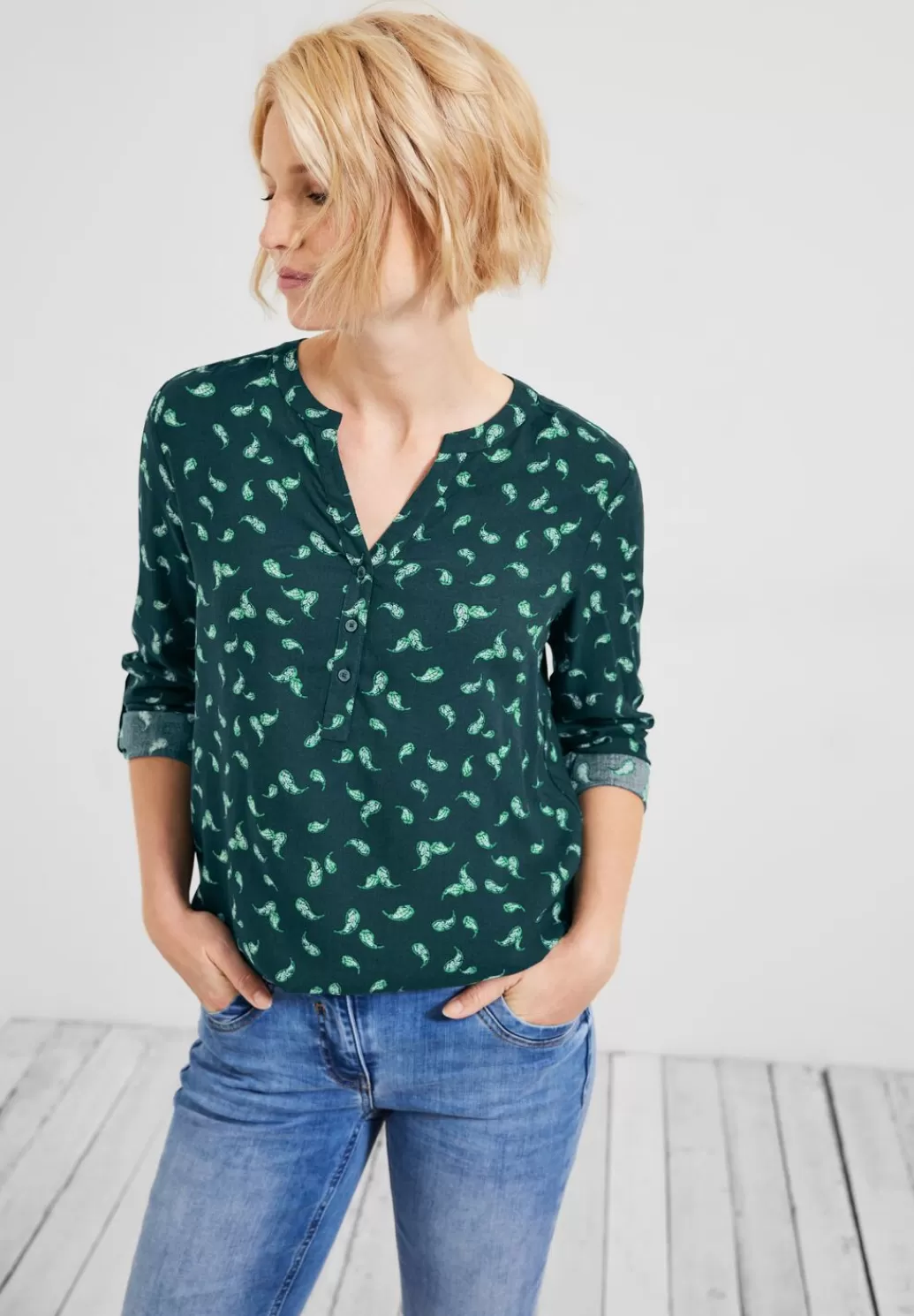 Street One Bluse Mit Minimalmuster^Damen Langarm Blusen