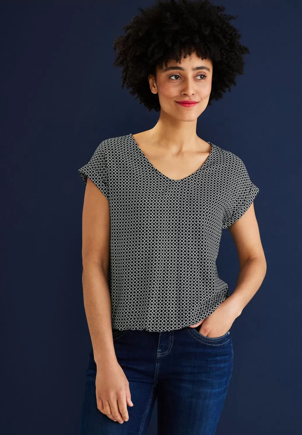 Street One Bluse Mit Minimalmuster^Damen Kurzarm Blusen