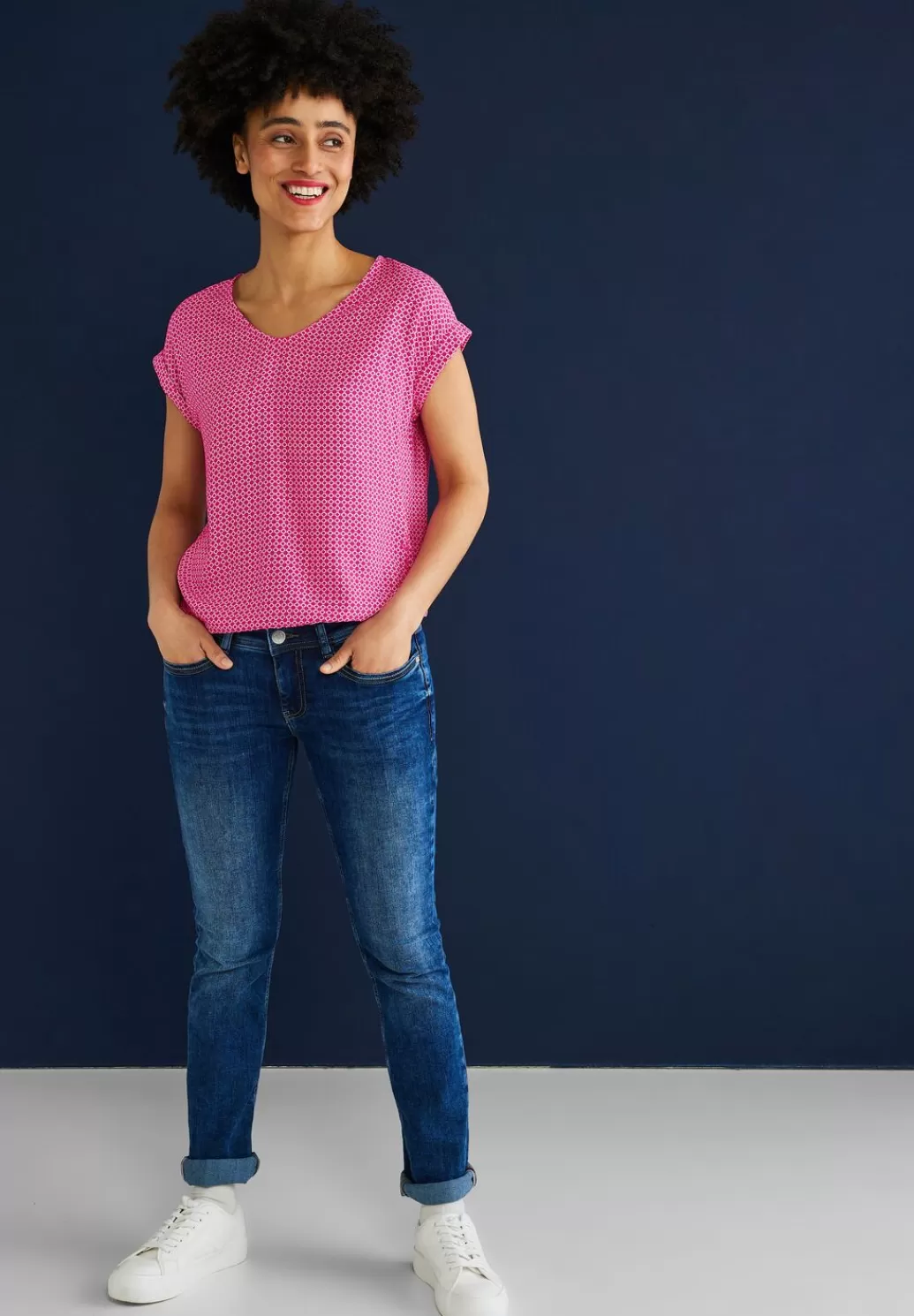 Street One Bluse Mit Minimalmuster^Damen Kurzarm Blusen