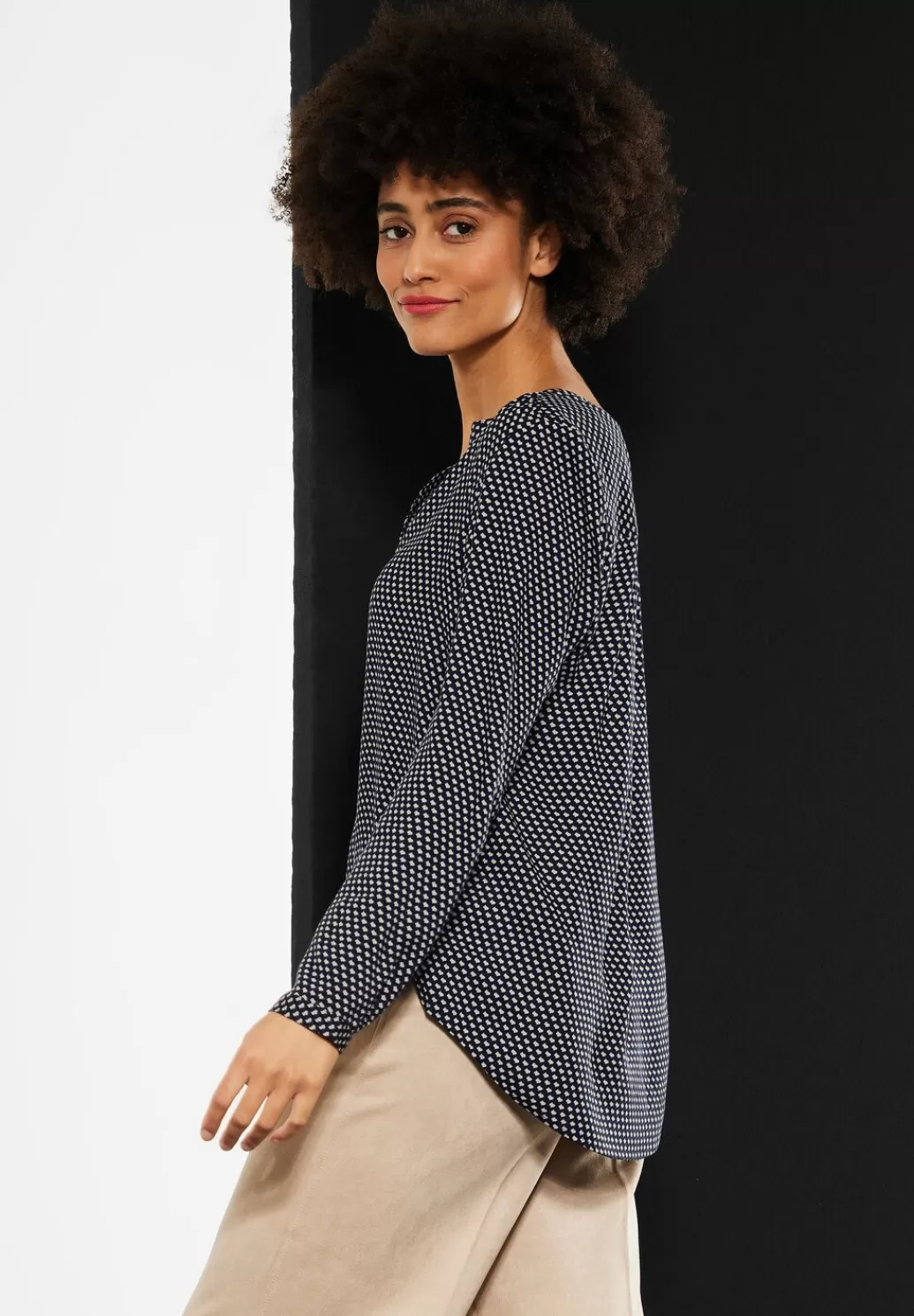 Street One Bluse Mit Minimalmuster^Damen Langarm Blusen