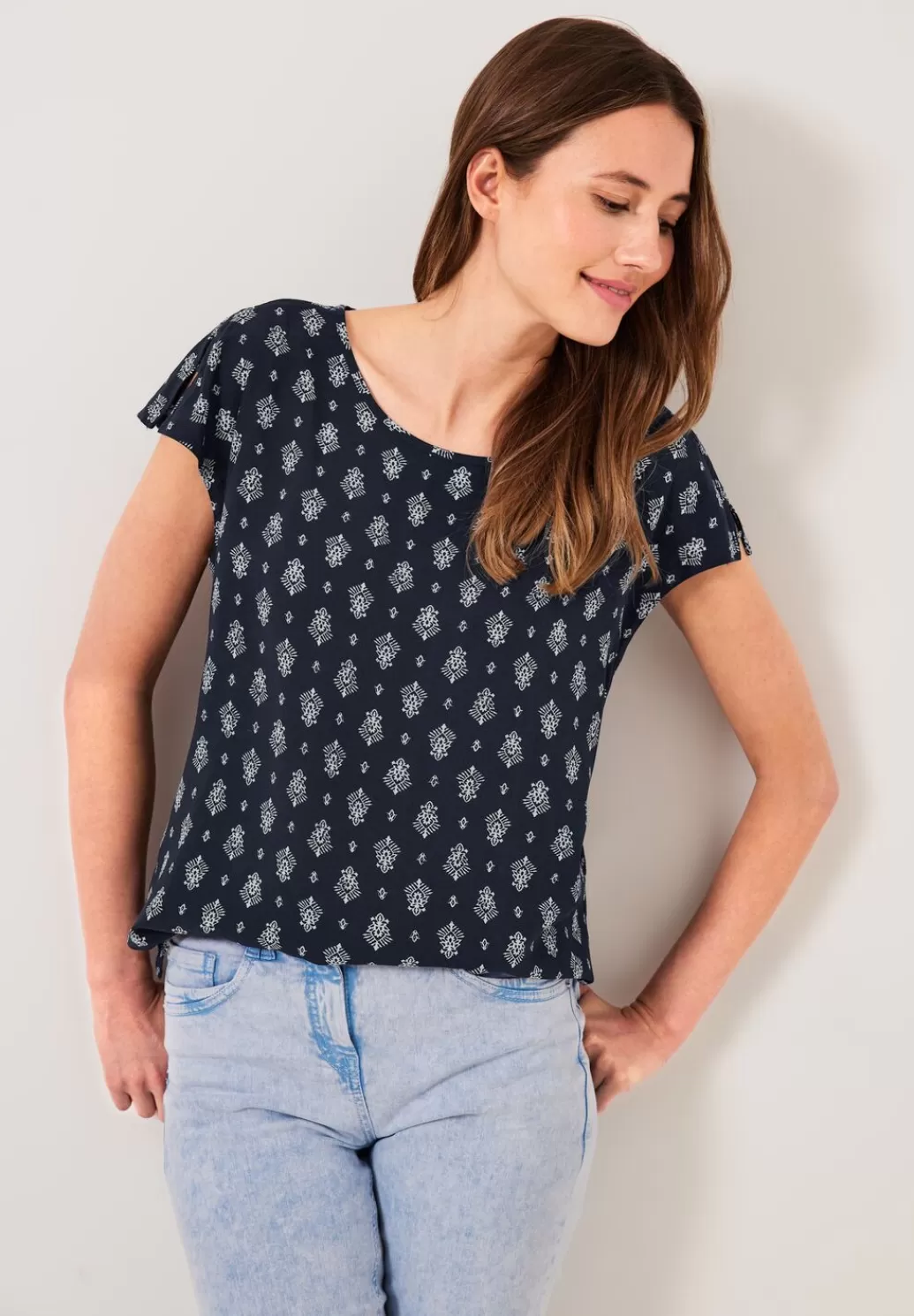 Street One Bluse Mit Minimalprint^Damen Kurzarm Blusen