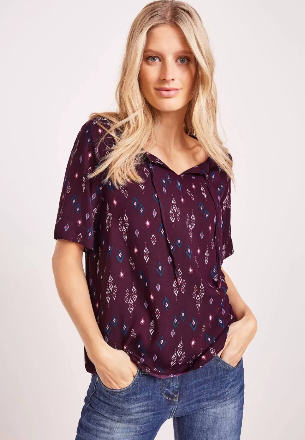 Street One Bluse Mit Minimalprint^Damen Kurzarm Blusen