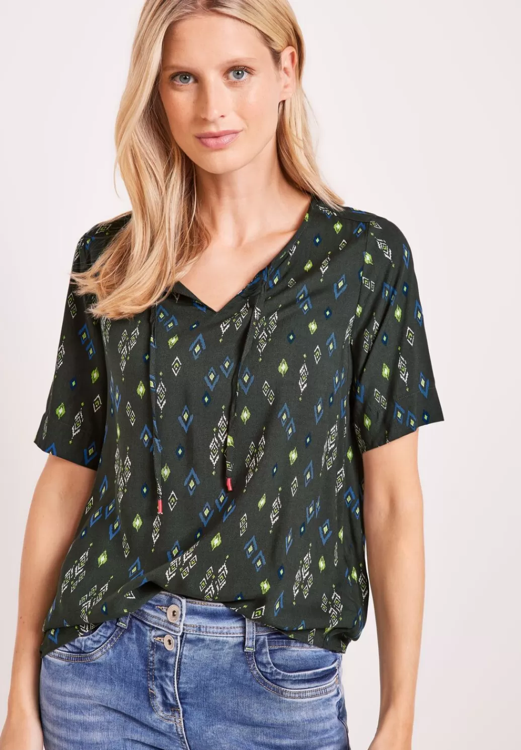 Street One Bluse Mit Minimalprint^Damen Kurzarm Blusen