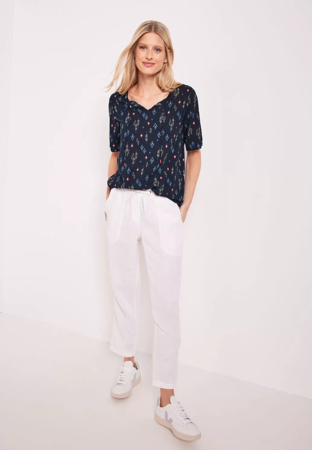 Street One Bluse Mit Minimalprint^Damen Kurzarm Blusen