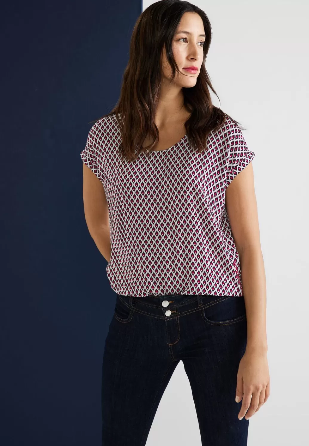 Street One Bluse Mit Minimalprint^Damen Kurzarm Blusen