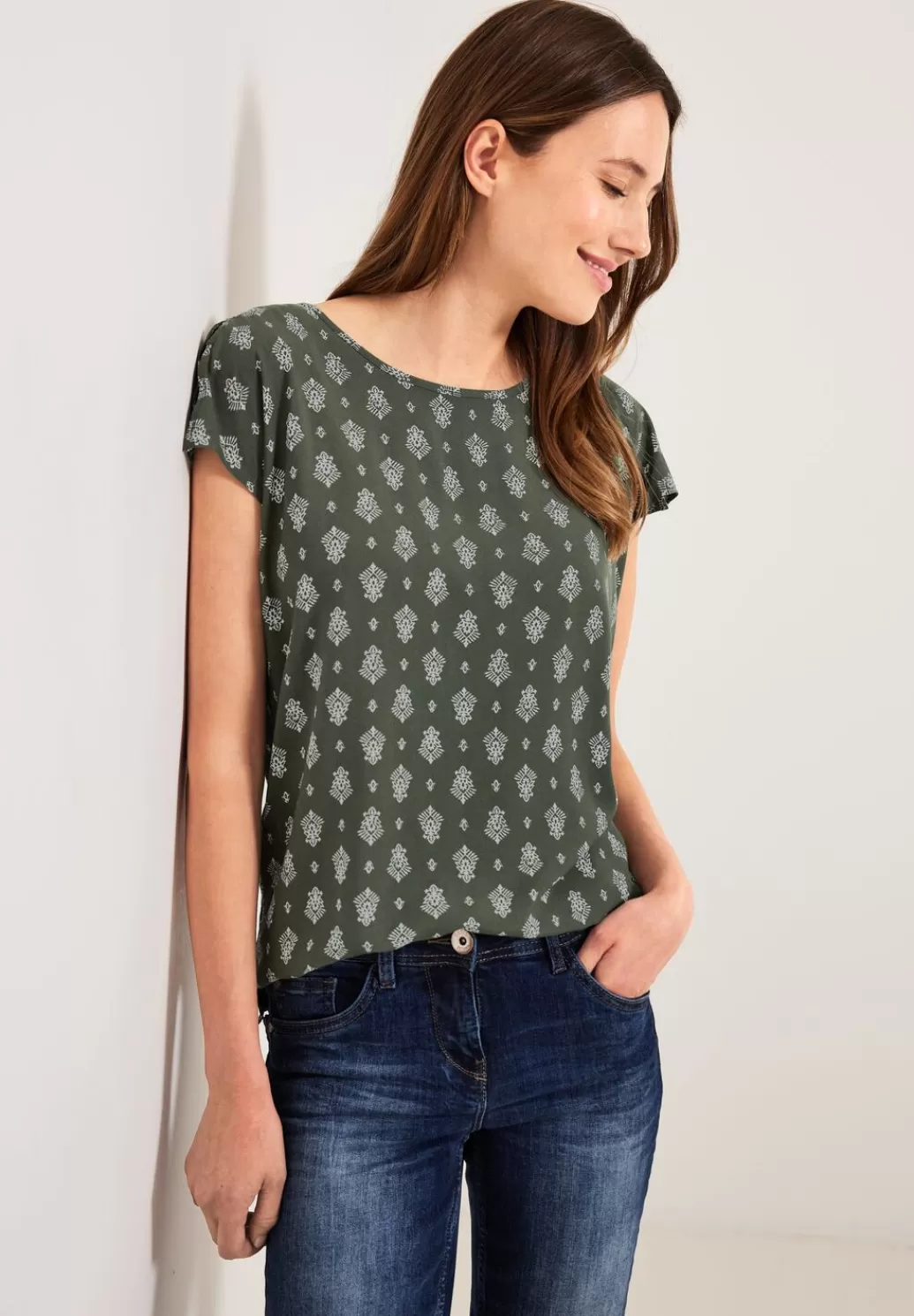 Street One Bluse Mit Minimalprint^Damen Kurzarm Blusen