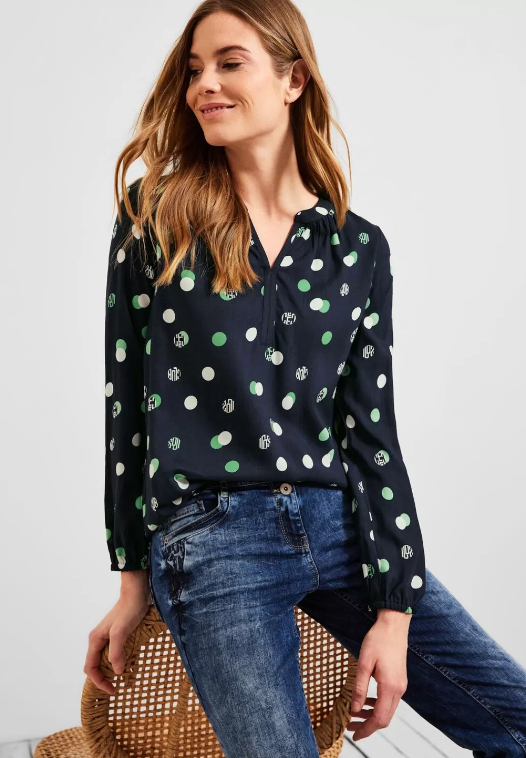 Street One Bluse Mit Minimalprint^Damen Langarm Blusen