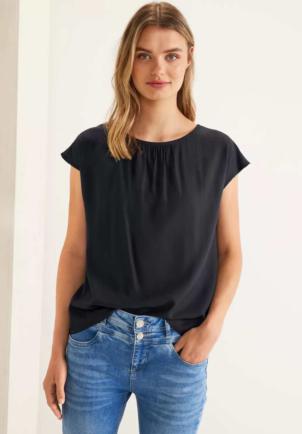 Street One Bluse Mit Raffungen^Damen Kurzarm Blusen