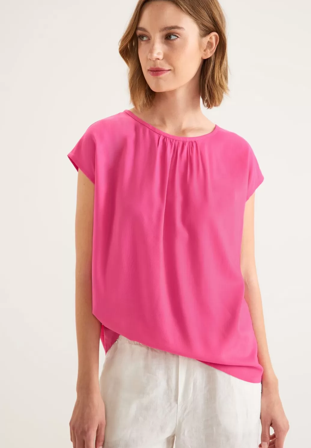 Street One Bluse Mit Raffungen^Damen Kurzarm Blusen