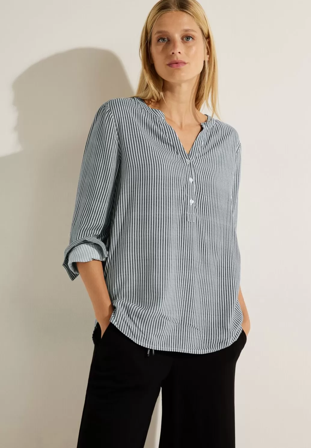 Street One Bluse Mit Streifenmuster^Damen Langarm Blusen