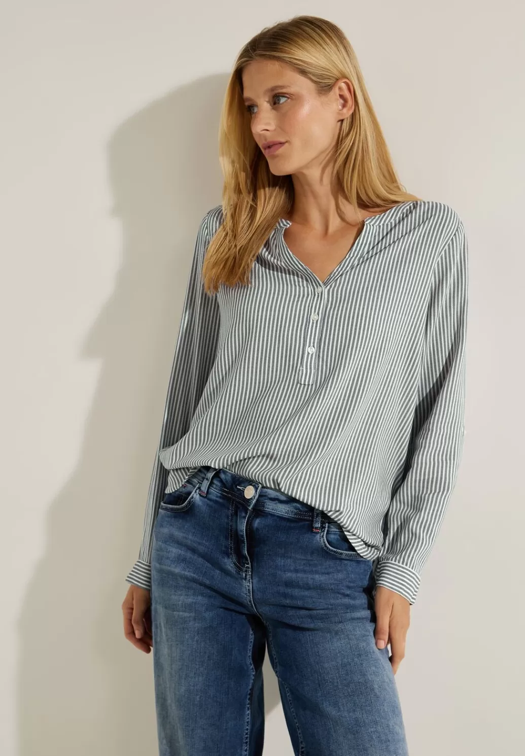 Street One Bluse Mit Streifenmuster^Damen Langarm Blusen