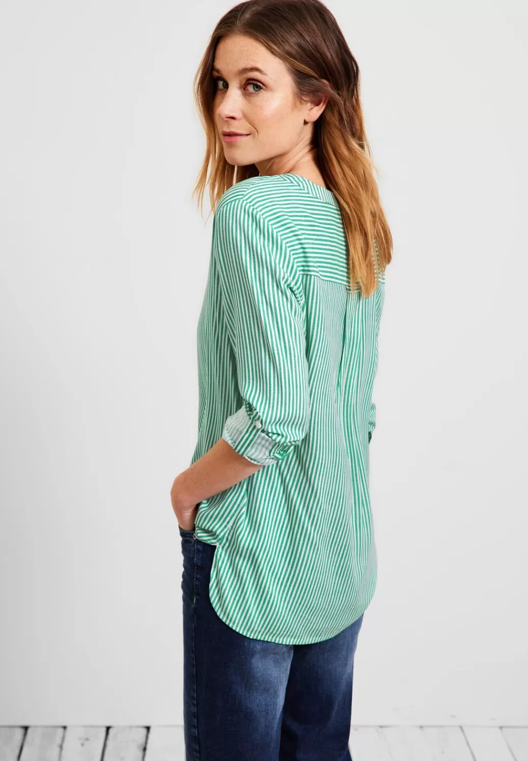 Street One Bluse Mit Streifenmuster^Damen Langarm Blusen