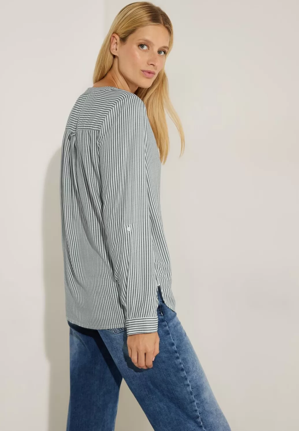 Street One Bluse Mit Streifenmuster^Damen Langarm Blusen