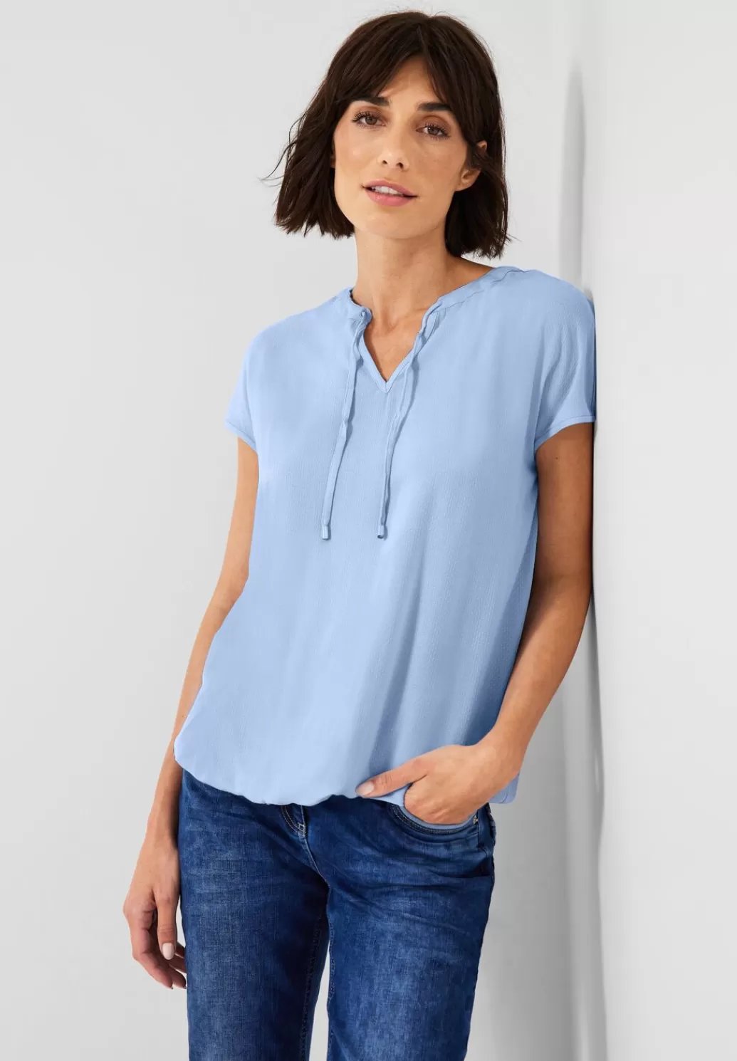 Street One Bluse Mit Tunikabandchen^Damen Kurzarm Blusen