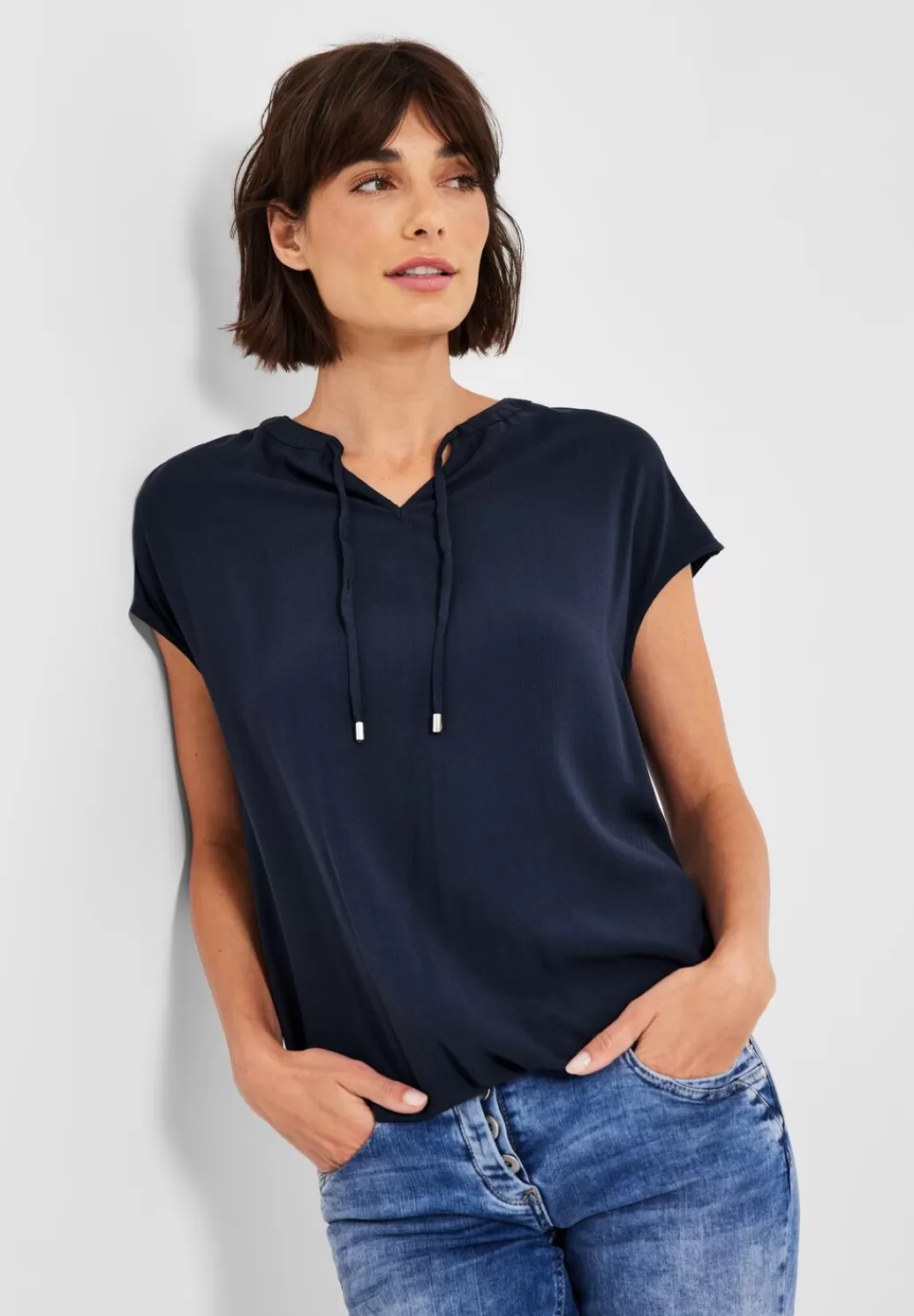 Street One Bluse Mit Tunikabandchen^Damen Kurzarm Blusen