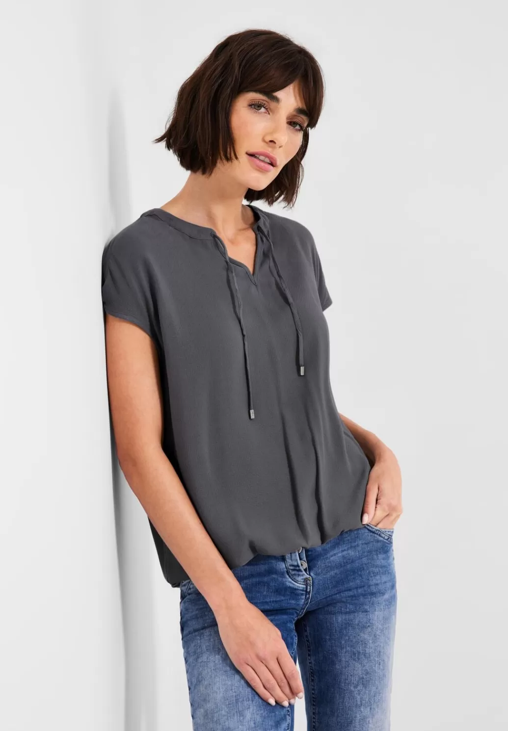 Street One Bluse Mit Tunikabandchen^Damen Kurzarm Blusen