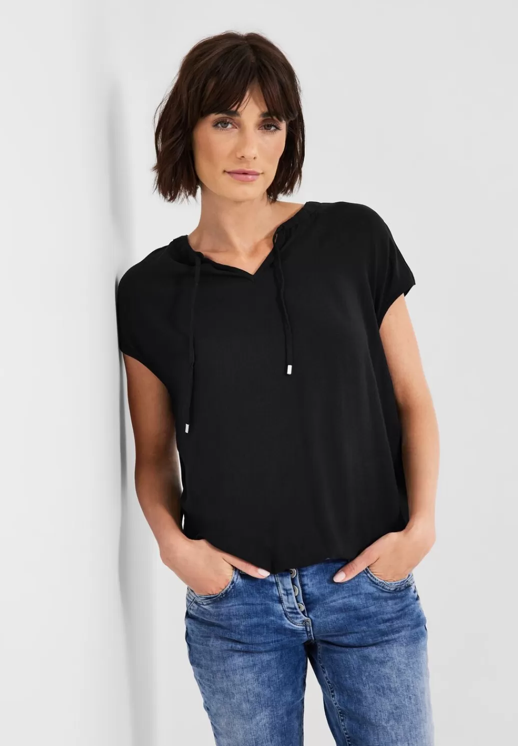 Street One Bluse Mit Tunikabandchen^Damen Kurzarm Blusen