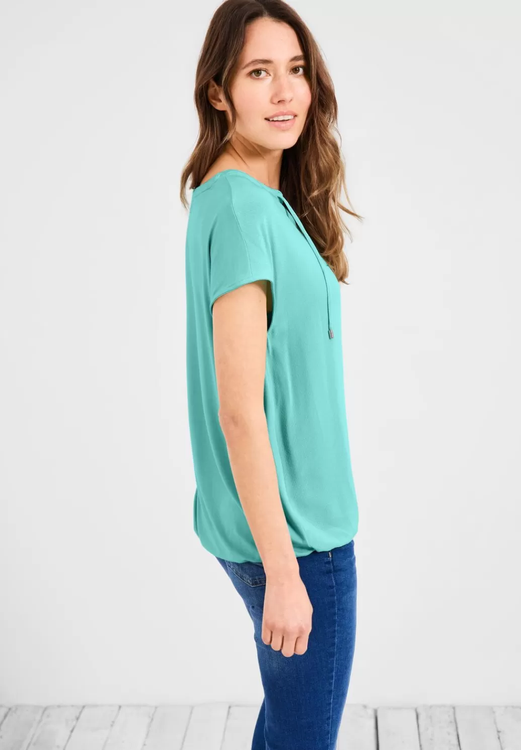 Street One Bluse Mit Tunikabandchen^Damen Kurzarm Blusen