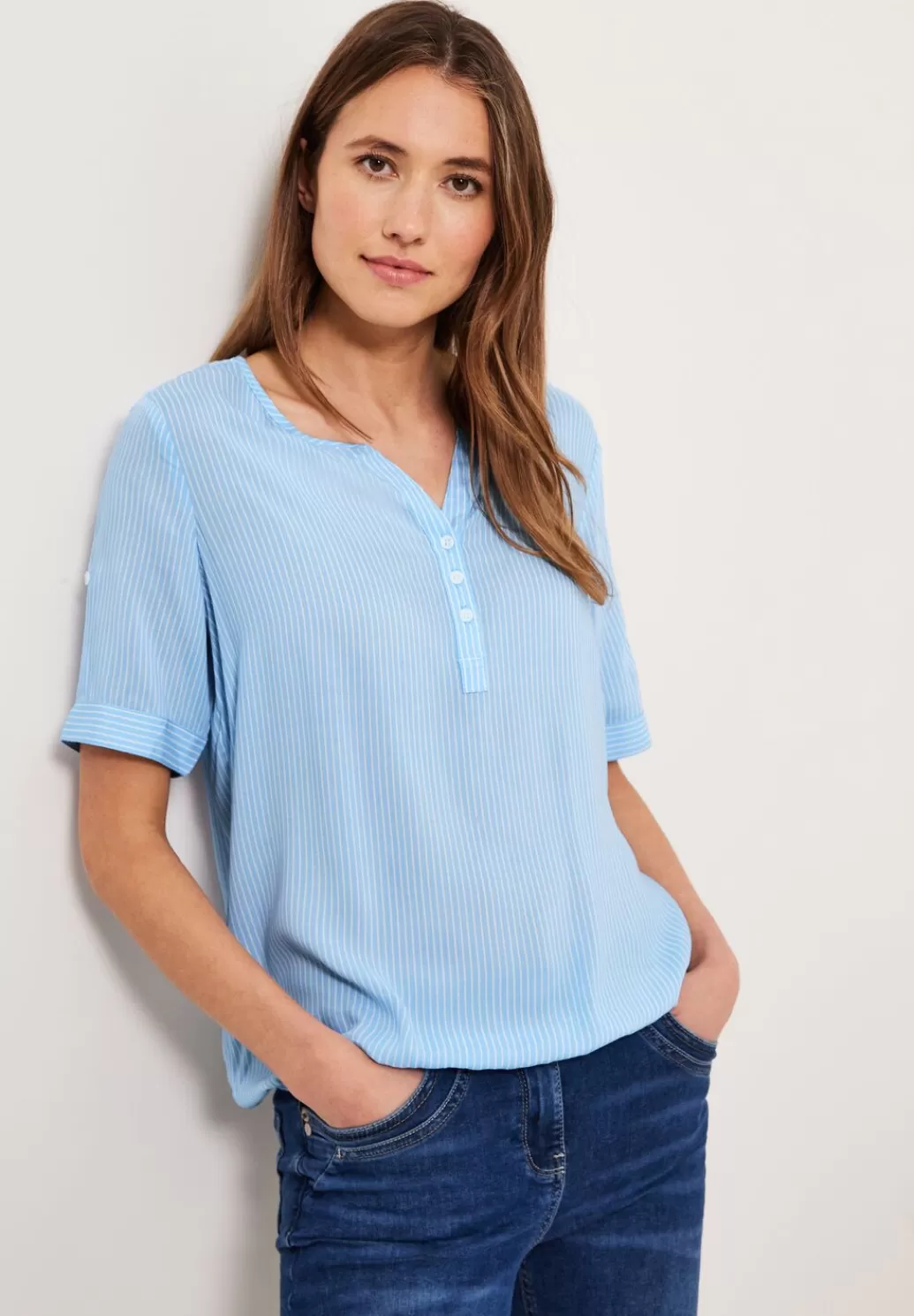 Street One Bluse Mit Turn-Up Armel^Damen Kurzarm Blusen