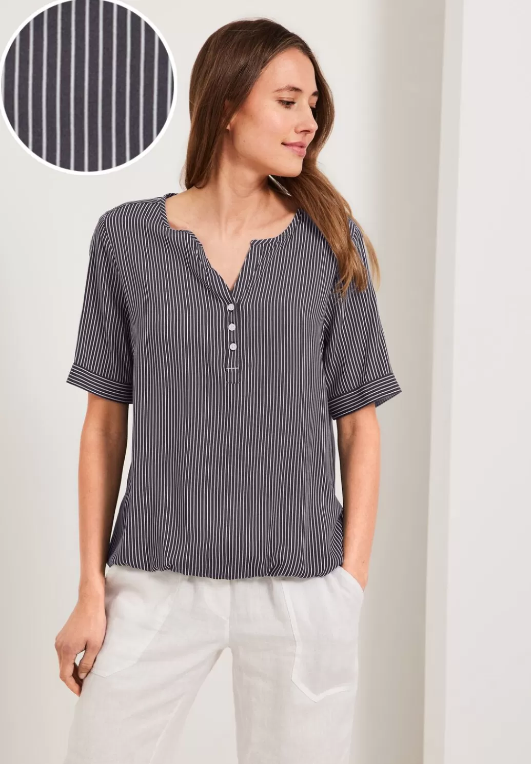 Street One Bluse Mit Turn-Up Armel^Damen Kurzarm Blusen