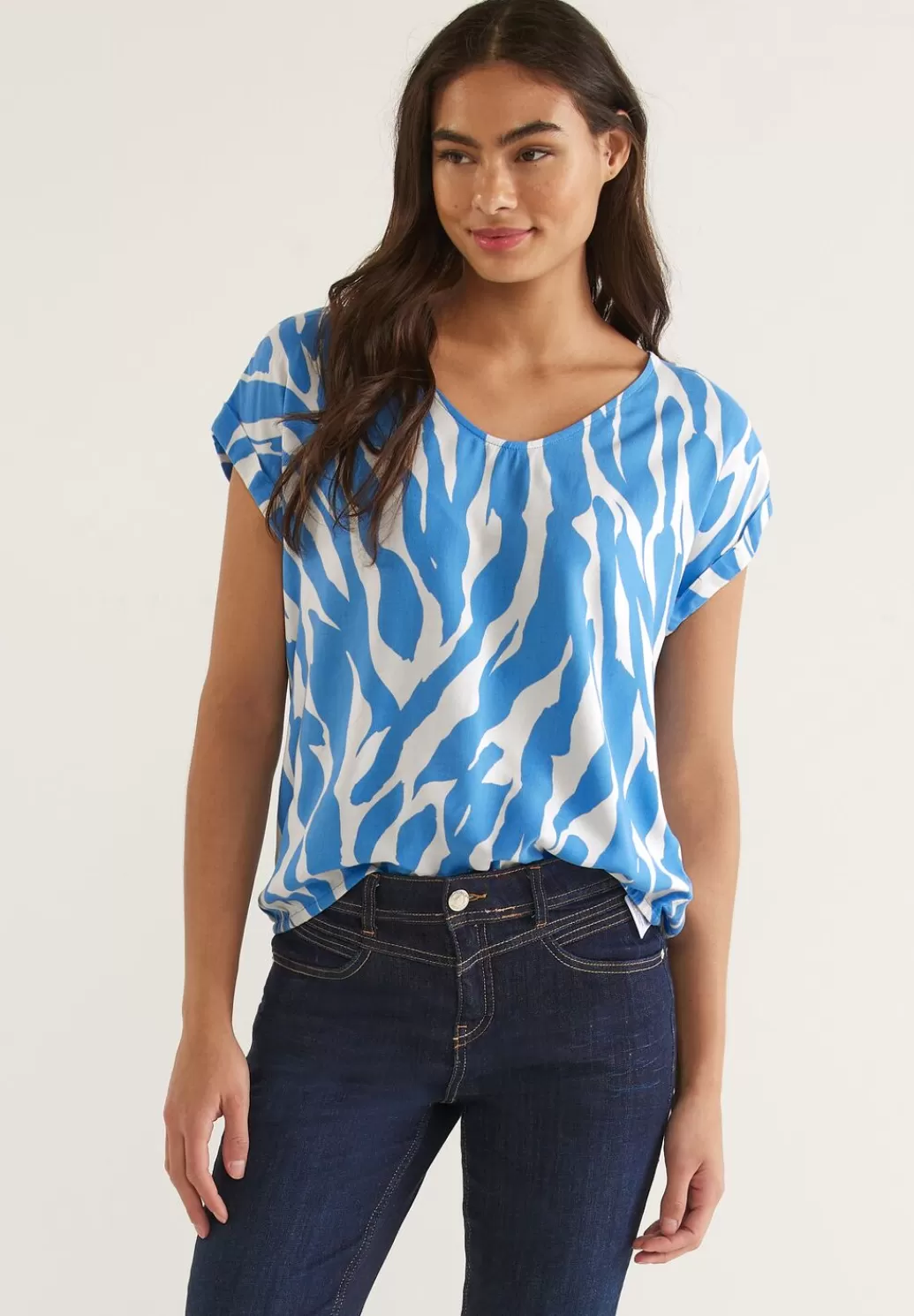 Street One Bluse Mit Zebraprint^Damen Kurzarm Blusen