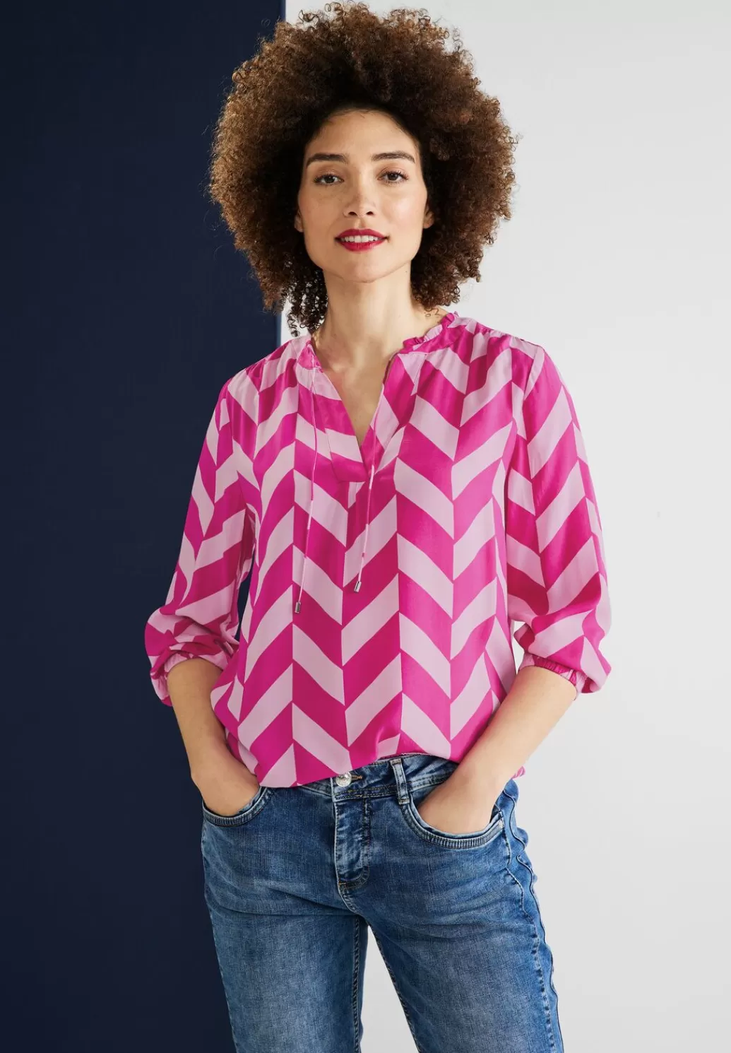 Street One Bluse Mit Zick Zack Muster^Damen 3/4-Arm Blusen