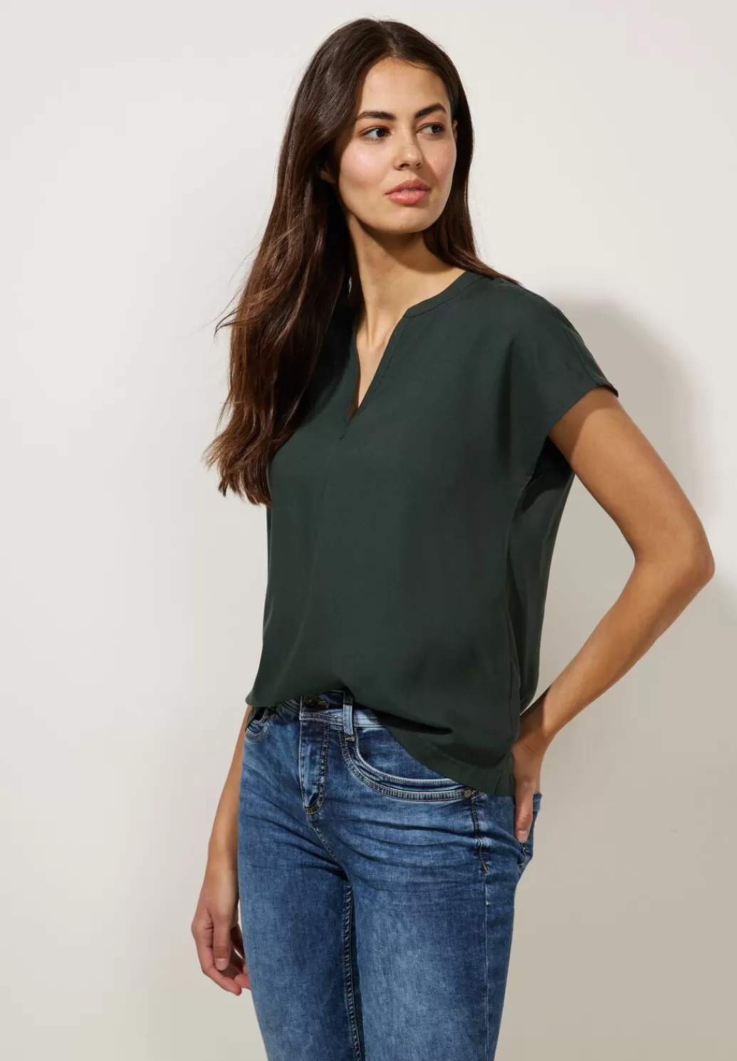 Street One Blusenshirt In Unifarbe^Damen Kurzarm Blusen