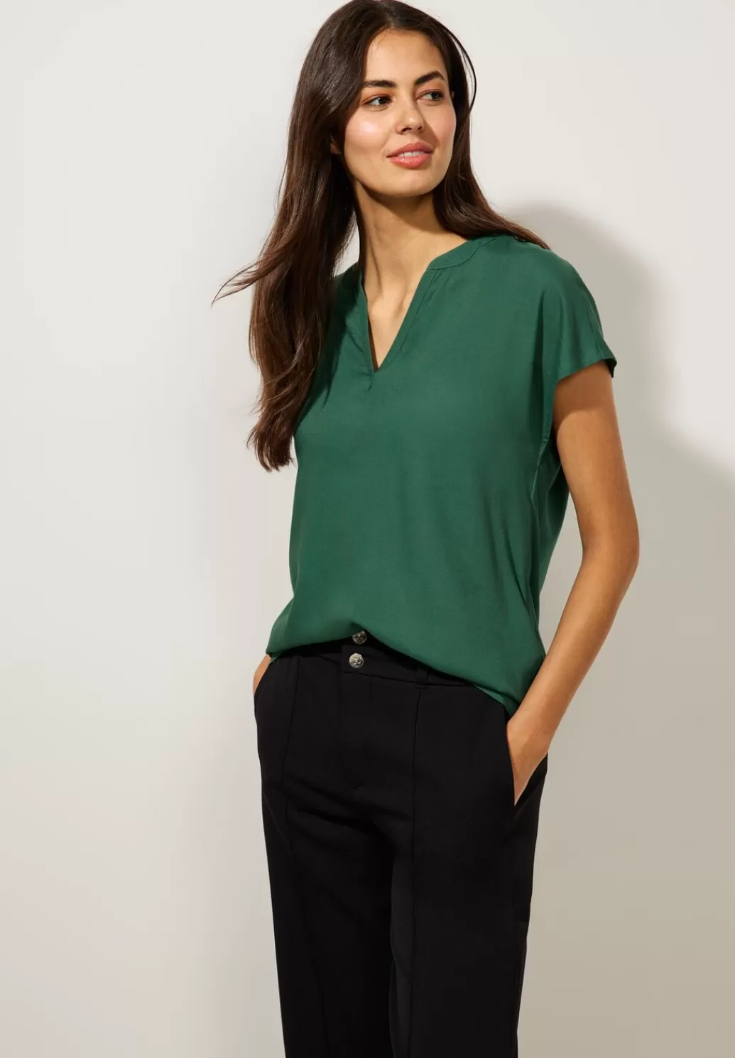 Street One Blusenshirt In Unifarbe^Damen Kurzarm Blusen