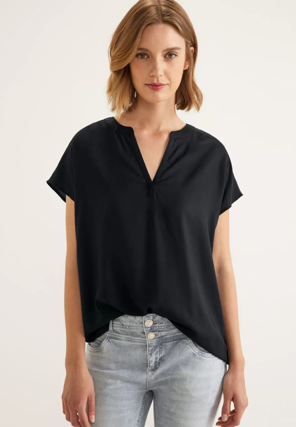 Street One Blusenshirt In Unifarbe^Damen Kurzarm Blusen