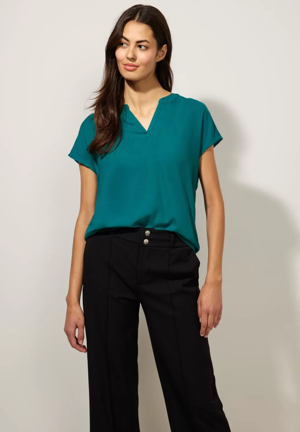 Street One Blusenshirt In Unifarbe^Damen Kurzarm Blusen