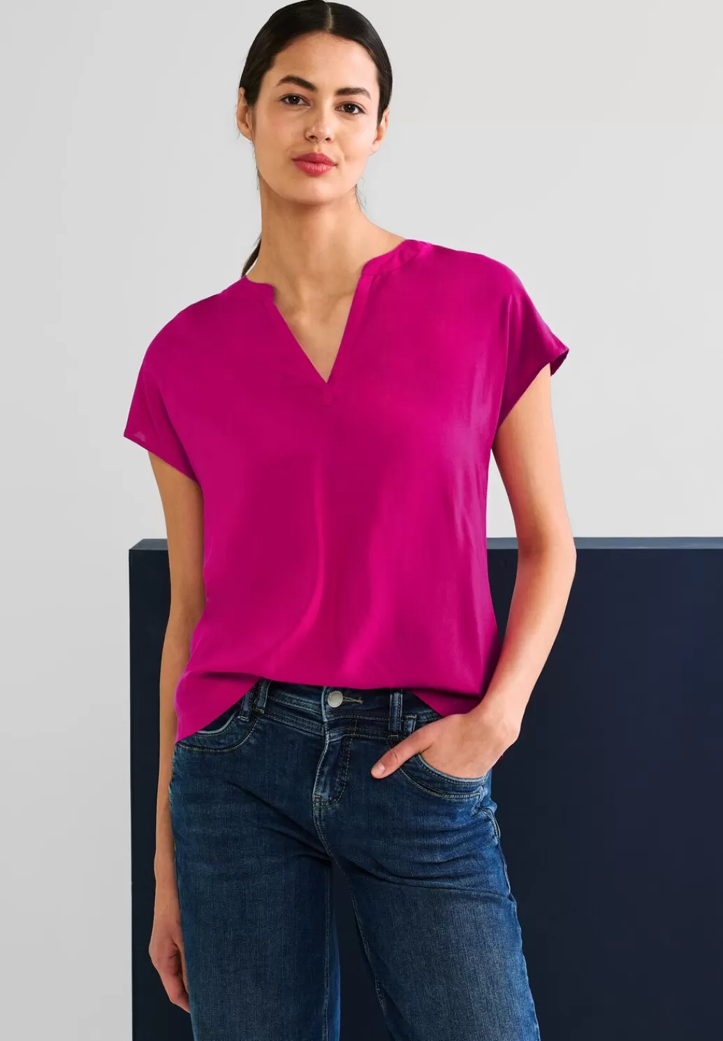 Street One Blusenshirt In Unifarbe^Damen Kurzarm Blusen