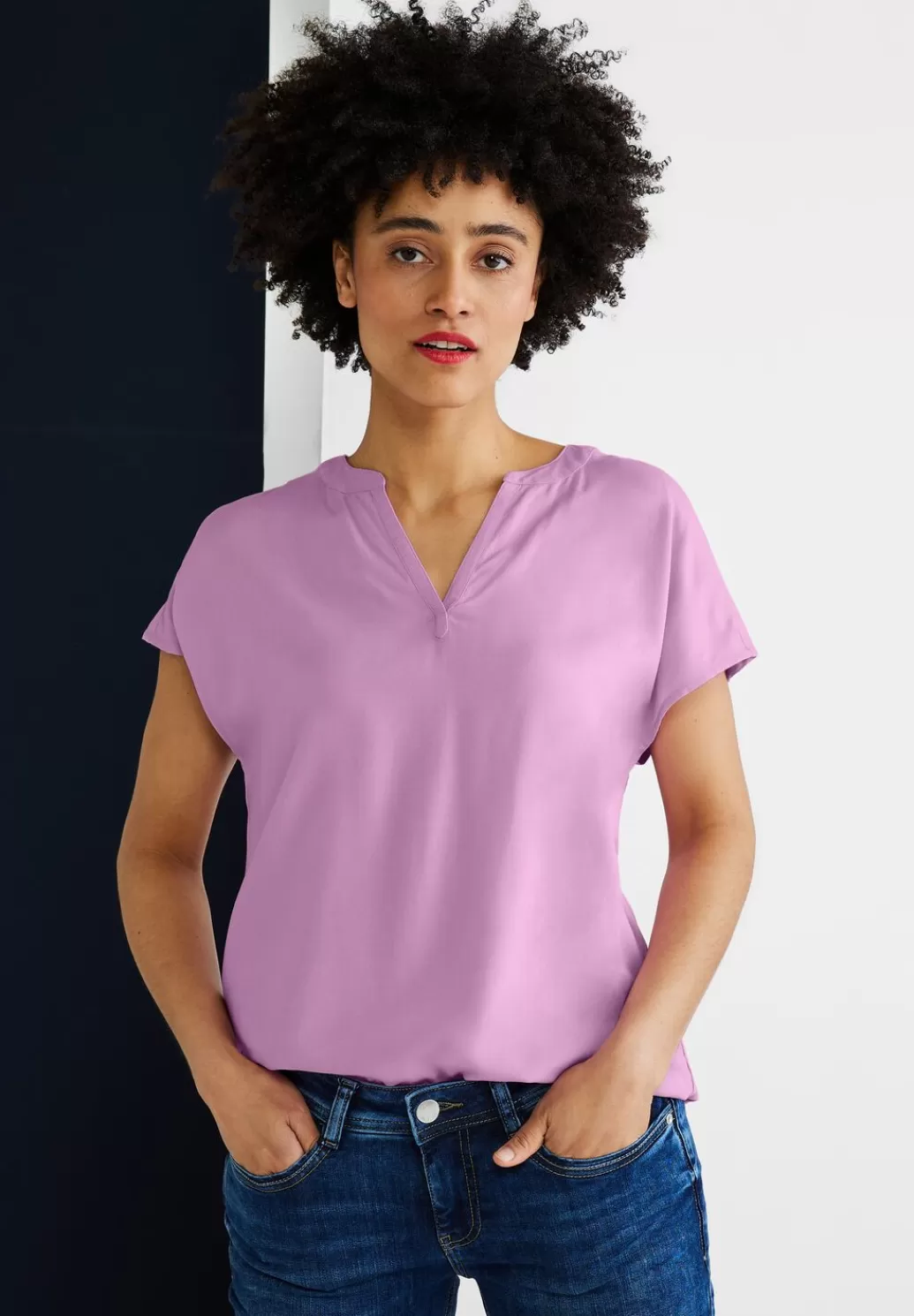 Street One Blusenshirt In Unifarbe^Damen Kurzarm Blusen